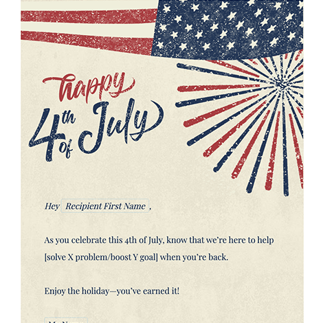 4th of July We're Here to Help Business eCard